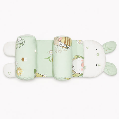 Cotton Baby Head Shaping Pillow for Round Head – Sea Green Animals | Newborn Flat Head Prevention