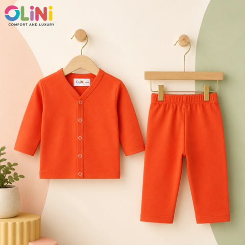 OLINI - Cotton Jersey - Night Suit - Orange - YAM