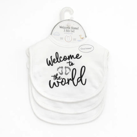 Wonderchild - Pack of 3 - White Bibs - Welcome World