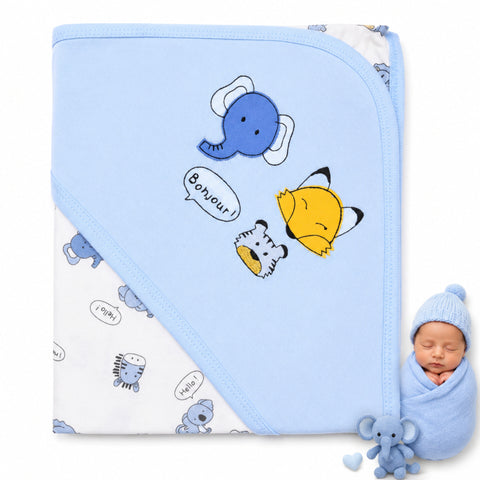 BRL - Cotton Interlock - Wrapping Sheet - Blue - Bonjour
