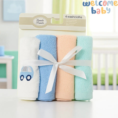 Loveable Friends - Pack of 4 Face Towels - Car