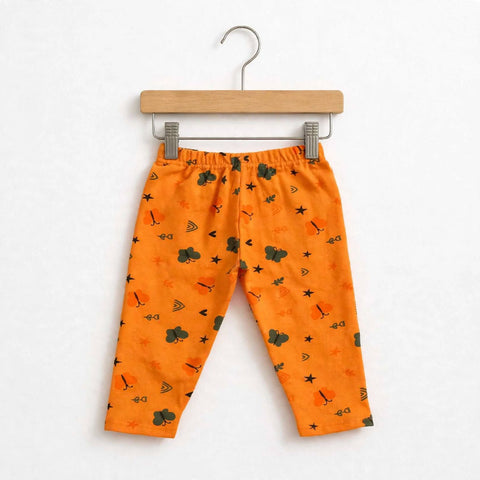 Terry Baby Trouser – Orange Butterfly | Winter Trouser 3 Months–6 Years
