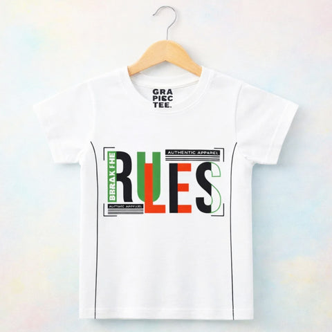 GT - Short Sleeve - Round Neck - T-Shirt - White - Rules