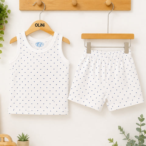 Cotton Jersey - Sando & Nicker - White - Dots