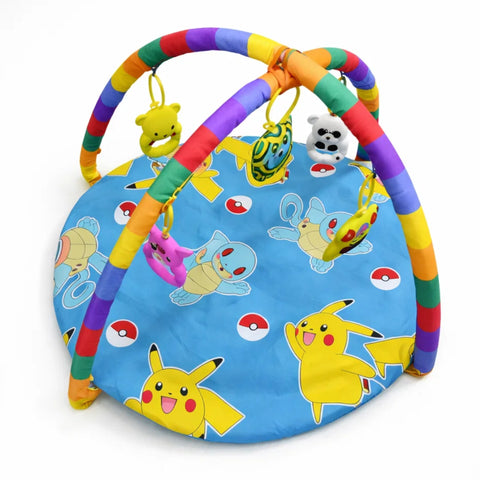 Baby Play Mat With Hanging Toys - Blue - Pikachu - 515