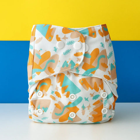 Reuseable Diaper - Orange Jungle