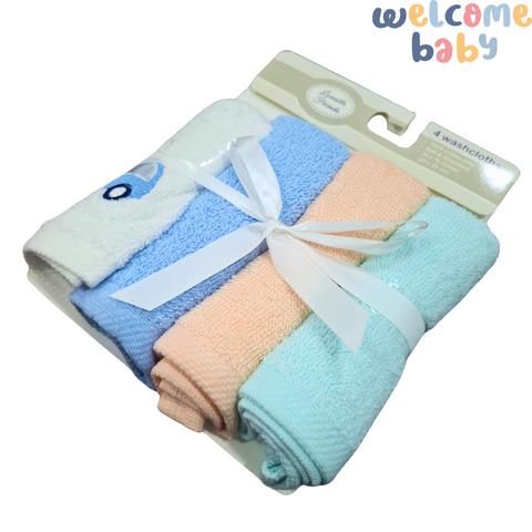 Loveable Friends - Pack of 4 Face Towels - Car