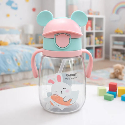 Rabbit - Straw Sippy Cup - Pink