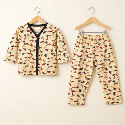 TBS - Cotton Jersey - Night Suit - Yellow - Beach - 26