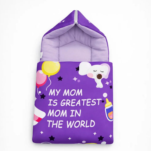 Cotton - Hooded Carry Nest - Purple - Greatest Mom - 26