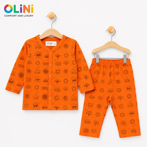 OLINI - Cotton Jersey - Night Suit - Orange - Sunshine - NUJ