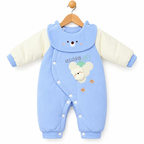 Plush Baby Winter Romper - Blue Grape | 3-9 Months