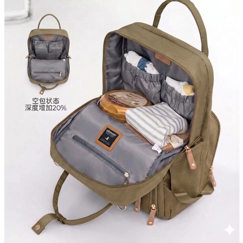 Alamom - Waterproof Diaper Backpack - Brown
