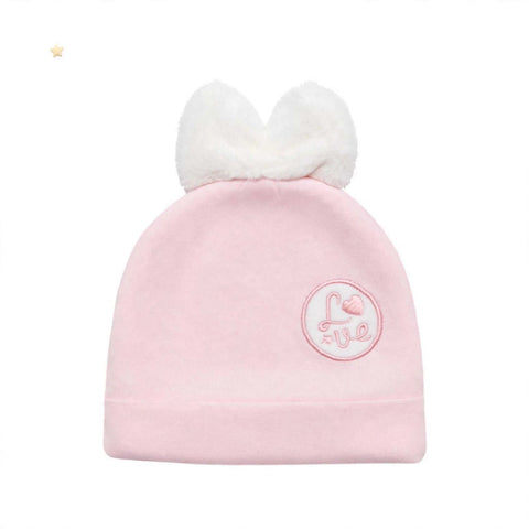 Imported Soft Winter Cap - Love Pink –  (0–3 Months)