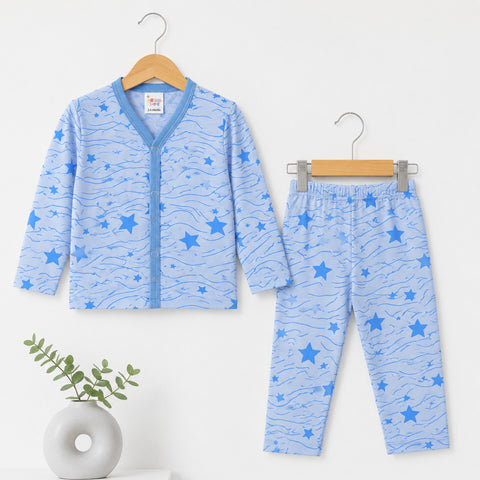 Cotton Jersey Night Suit - Blue - Star Thread - 26 - TBS