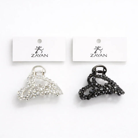 Pack of 2 - Metal Fancy Catchers - White & Dark Grey - Heart
