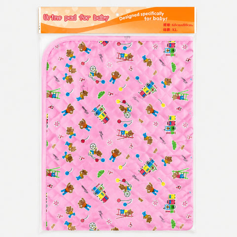 Diaper Changing Sheet - Large - Pink - Bear & Cycle