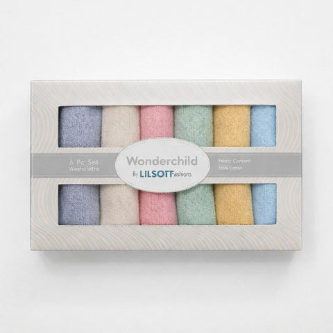 Wonderchild - Pack of 6 - Washcloths - Plain