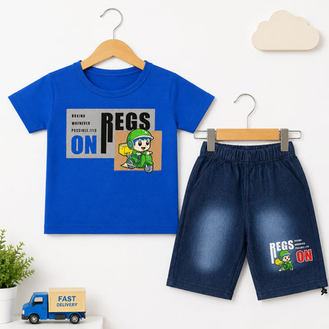 KH - T-Shirt & Short - Blue - Scooter