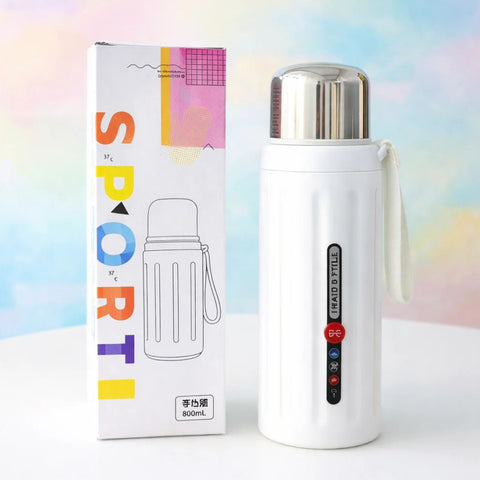 Sport - Stainless Steel Vacuum Flask - White - 800 ML - Sus316