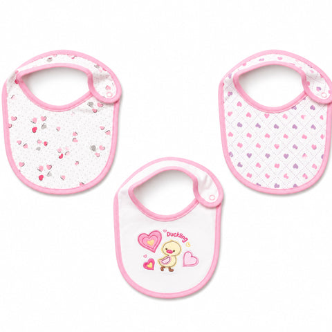 Thailand Pack of 3 Infant Bibs - Pink - Duckling