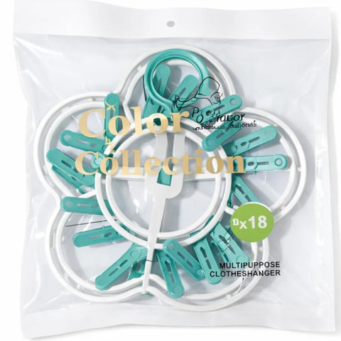 Multiuse  - Laundry Hangers - Dark Green - 18 Clips