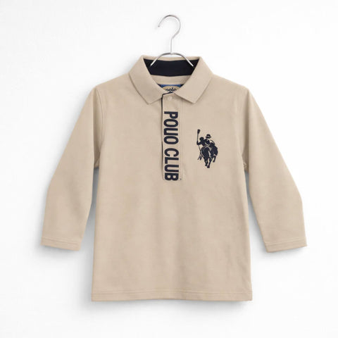 Bonton - Long Sleeve - Polo - T-Shirt - Light Brown