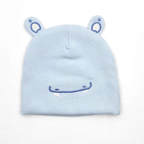 Imported Soft Winter Cap - Smile Blue  –  (0–3 Months)