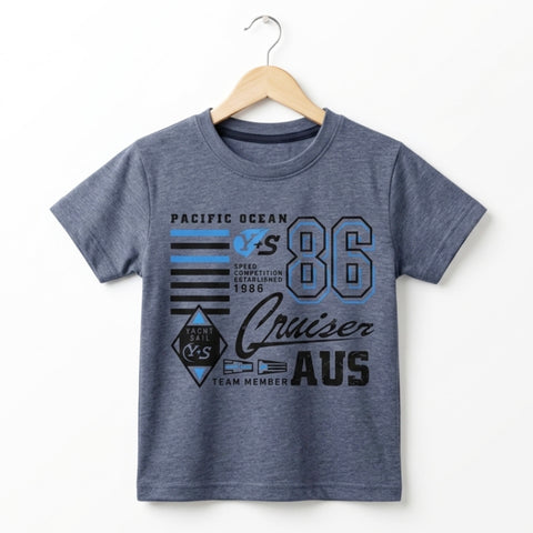 GT - Short Sleeve - Round Neck - T-Shirt - Blue - Pacific