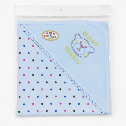 Newborn Cotton Wrapping Sheet - Blue - Polka - ST