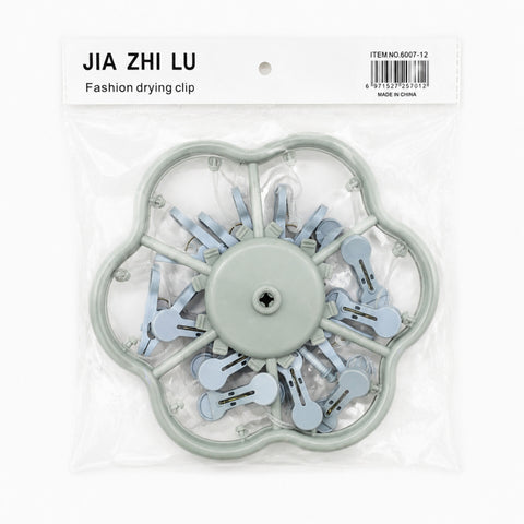 Laundry Hangers - 12 Clips - Grey - Star