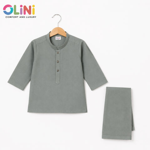 OLINI - All Season - Wash N Wear - Kurta Shalwar - Silver Grey - YAM
