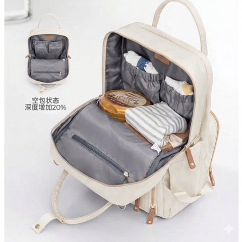 Alamom - Waterproof Diaper Backpack - Off White