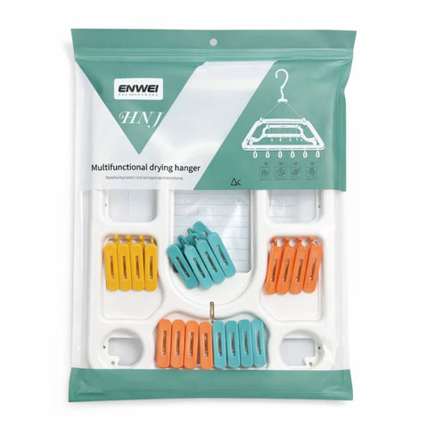 Enwei - Laundry Hangers - Multicolor - 20 Clips - Rectangle
