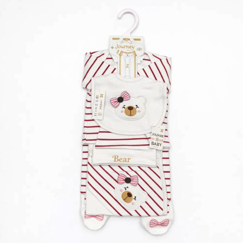 JL - Cotton Interlock - 7 Pieces - Bow Bear - Starter Set - Maroon