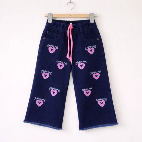 BRB - Bell Bottom - Jeans - Navy - Hearts - (2-10Y)