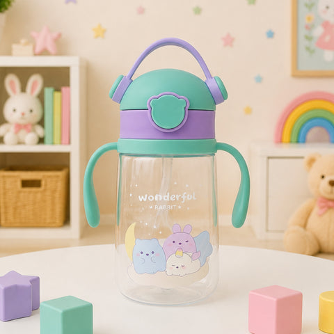 Wonderful - Straw Sippy Cup - Green & Purple - 410 ML