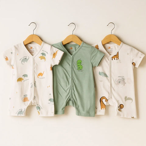 TBS_BRL - Pack of 3 - Short Leg Rompers - Jungle Fun