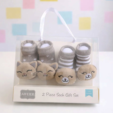 Aifeier - 2 Pieces - Booties Gift Set - (0-9 Months)