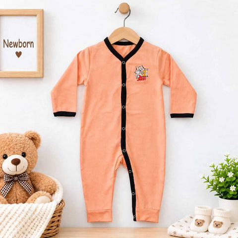 Cotton Jersey Baby Romper – Peach Jerry | Soft & Comfortable | 0–24 Months