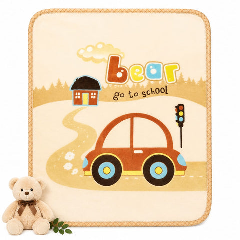 Double Ply Plush Baby Blanket Skin Car 46 x 29 Inches – Soft Warm Winter Blanket