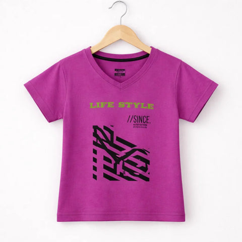 GT - Short Sleeve - V Neck - T-Shirt - Purple - Lifestyle