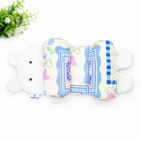 Head Shaping Pillow for Round Head - White & Pink - Butterfly