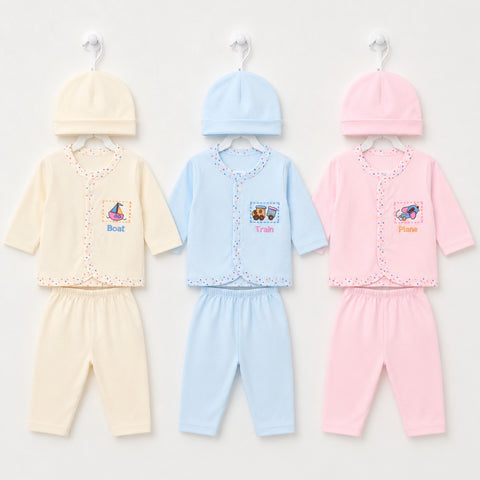 TBS - Cotton Interlock - Newborn Night Suits - YPB - Transport - 26