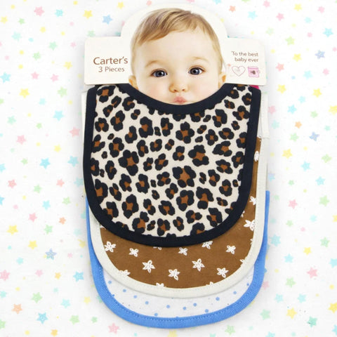 Carte - Pack of 3 -  Printed Bibs - Black - Abstract