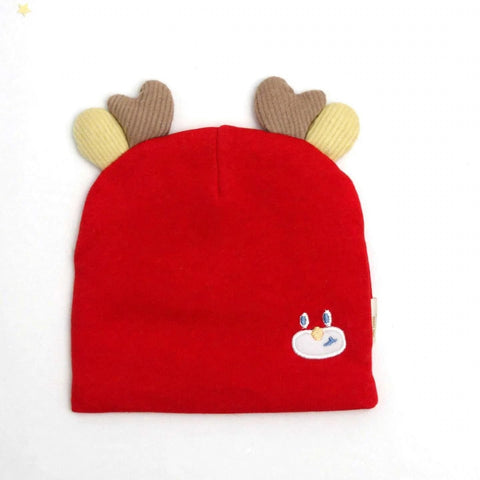 Imported Soft Winter Cap - Red Rabbit  –  (0–3 Months)