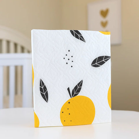 Diaper Changing Sheet - Orange - Fruit & Leaves