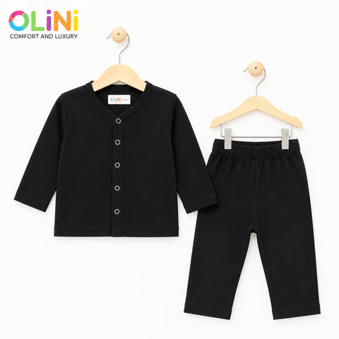 OLINI - Cotton Jersey - Night Suit - Black - NUJ