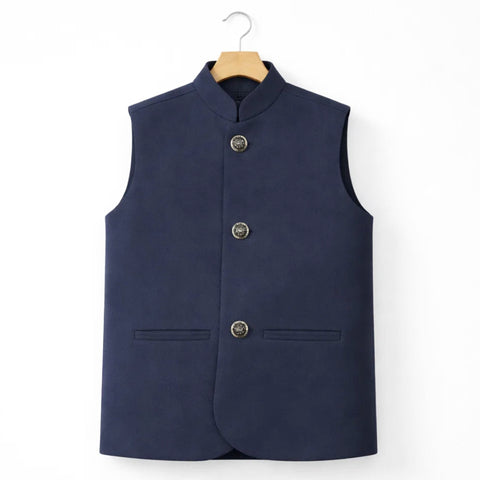 AN - Waist Coat - Navy - Plain