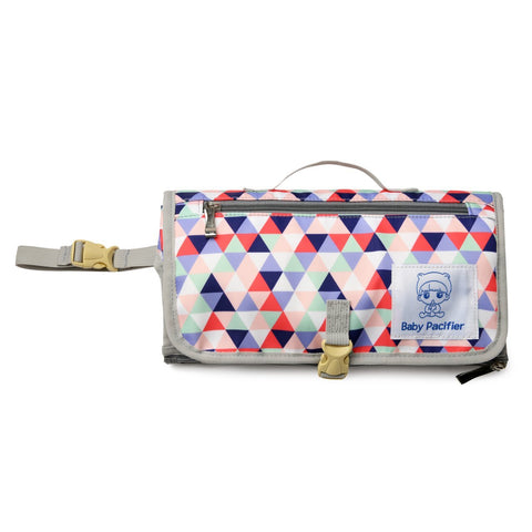 Diaper Changing Clutch - Blue Triangles